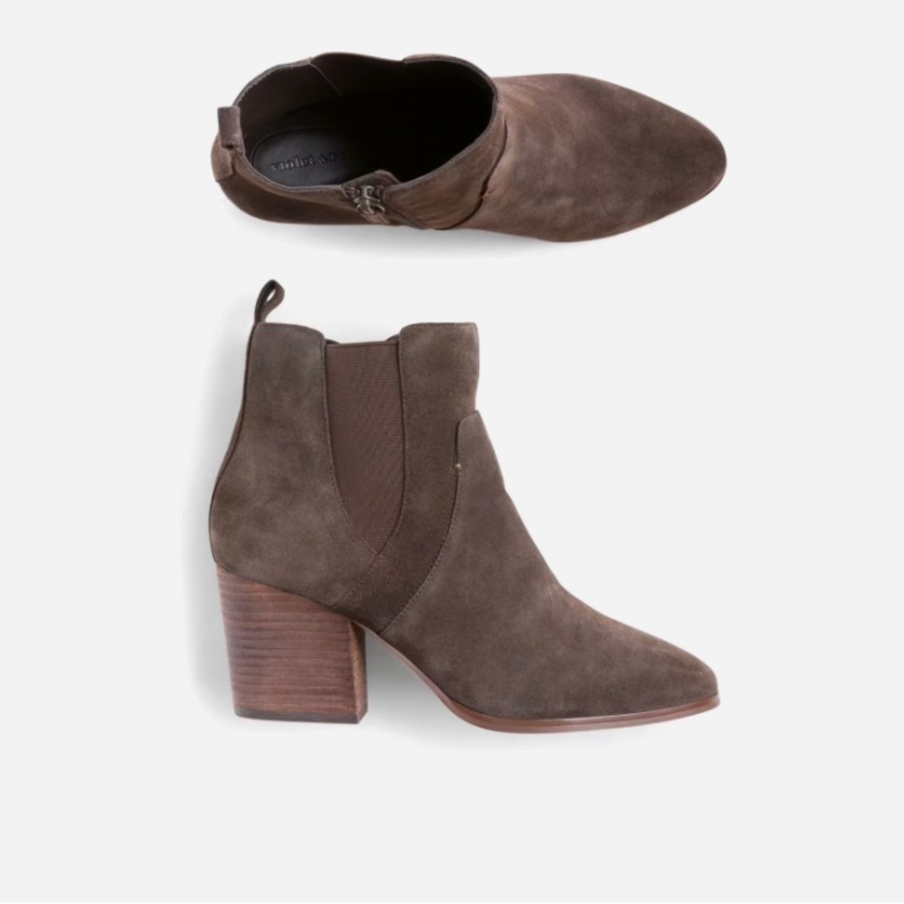 Violet & Red Kennedy Heeled Suede Bootie